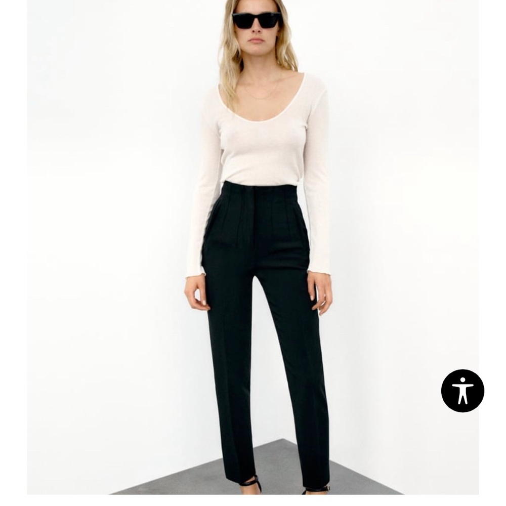 Zara High Waisted Pants in Black